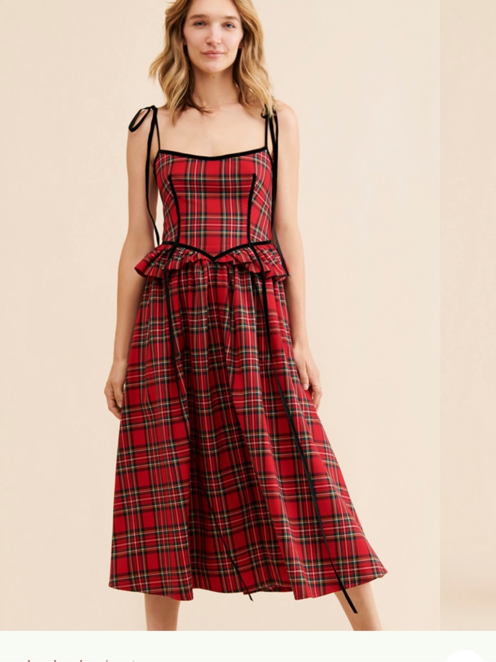 Eliza faulkner Tessa plaid midi dress